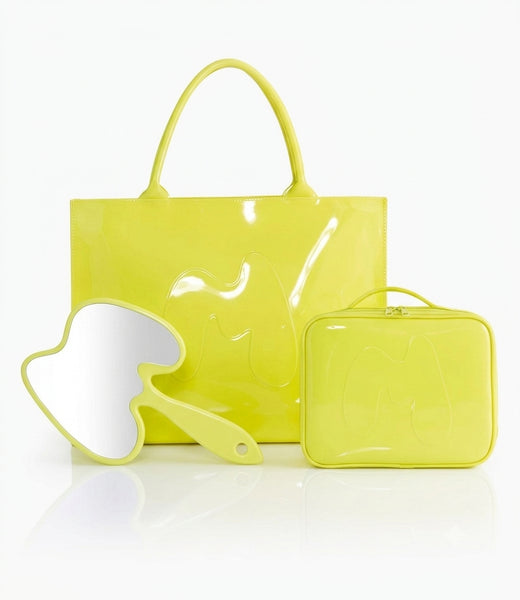 GREEN TOTE AND MIRROR DUO